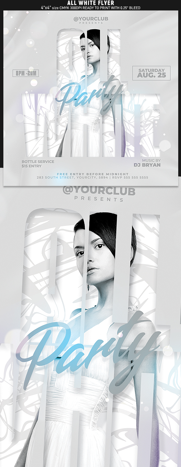 All White Party Flyer Template  flyerstemplates Within All White Party Flyer Template Free